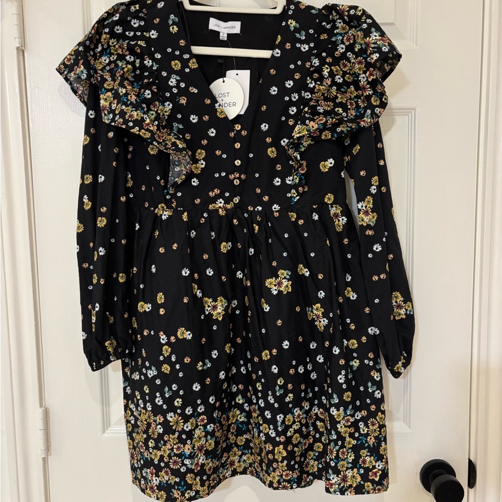 Floral Black Dress